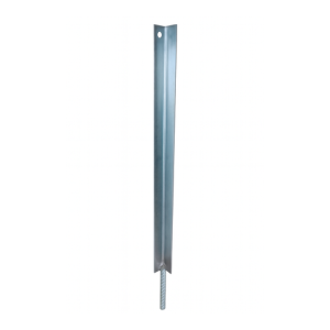 Haste metálica galvanizada com pino de 45cm para fixação de cercas e concertinas.
